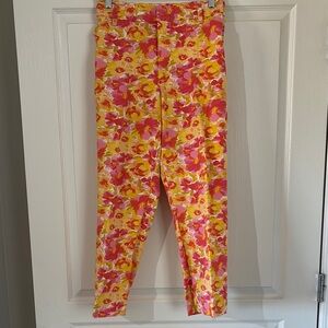 Old Navy Pink and Yellow Ankle Cropped Pants